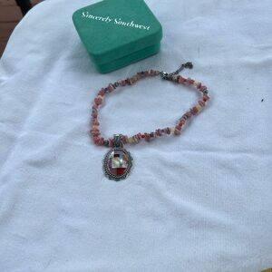 Carolyn Pollack Pink and Silver Beaded Necklace